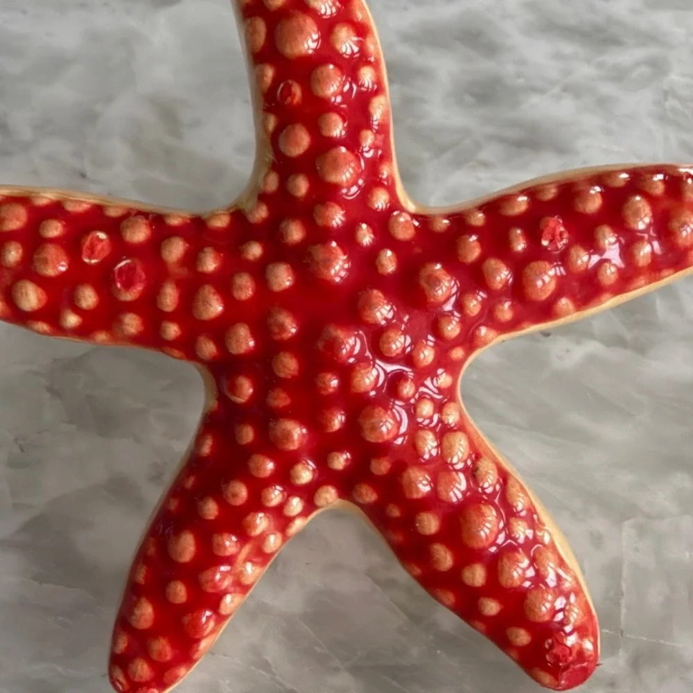 Nora Fleming Starfish Mini Charm A866 Red Ceramic Coastal Nautical Decor Insert